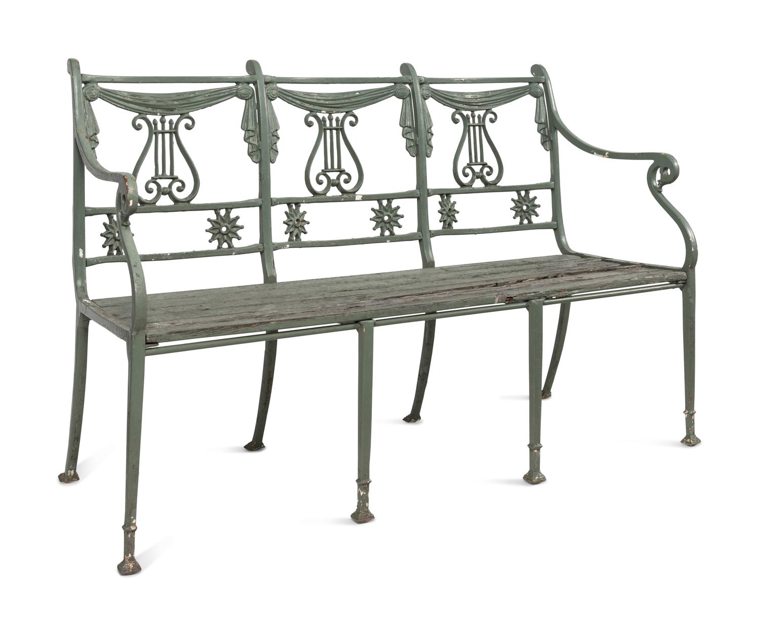 A Painted Metal Garden Furniture Suite