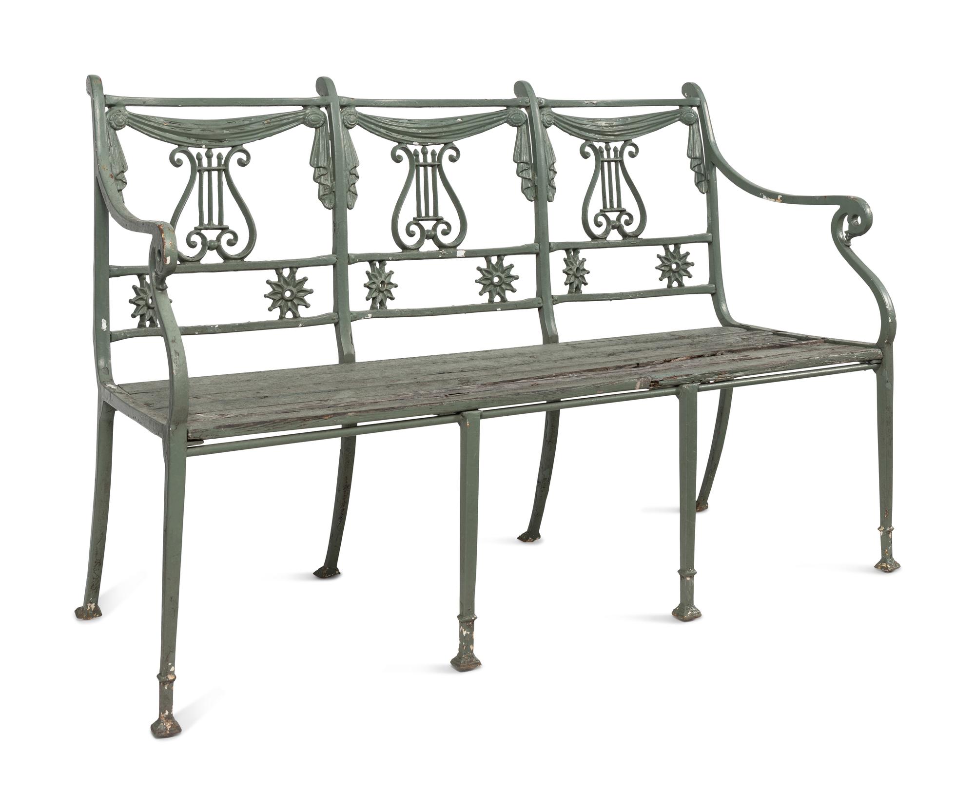 A Painted Metal Garden Furniture Suite