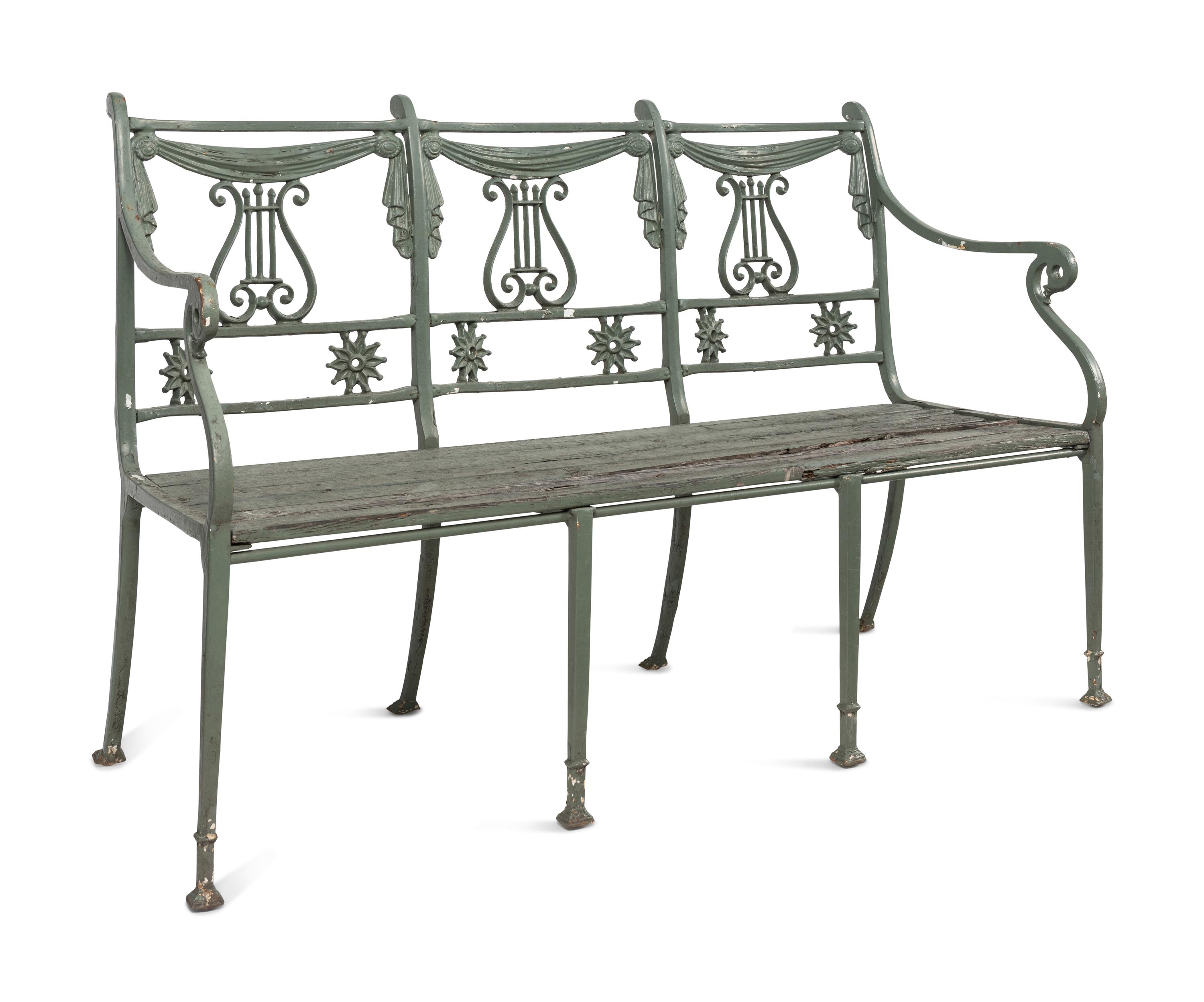 A Painted Metal Garden Furniture Suite