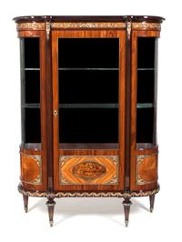A Louis XVI Style Gilt Metal Mounted Vitrine, J.P. Ehalt Height 71 x width 50 x depth 15 1/2 inches. — SECOND HALF 20TH CENTURY