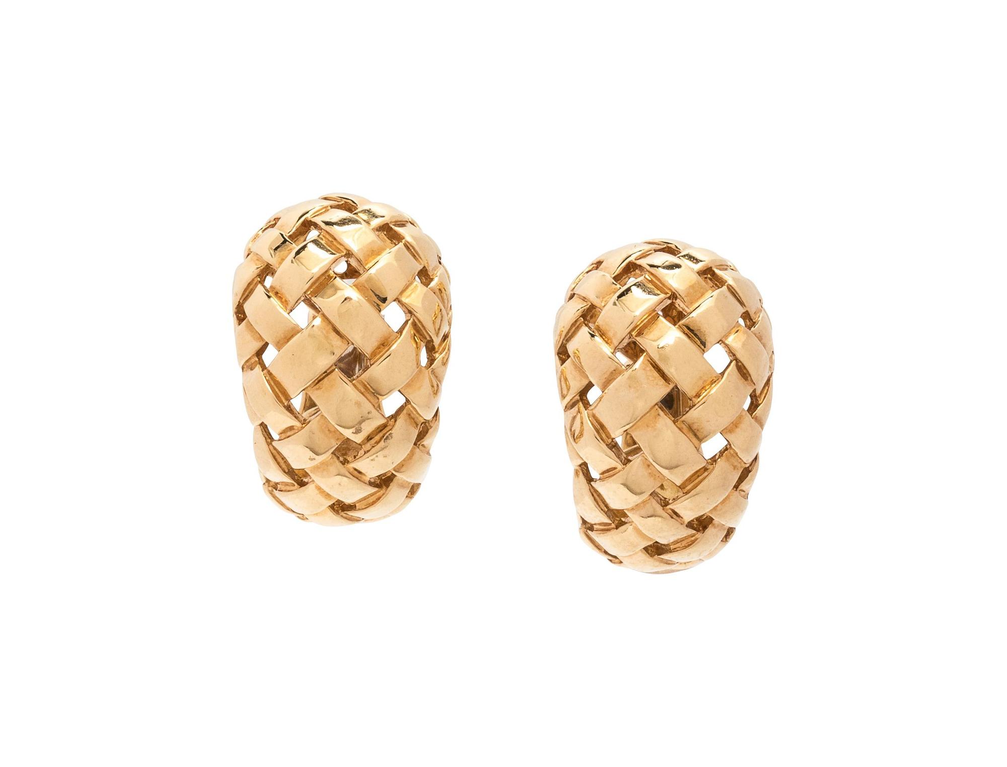 Tiffany & Co., Yellow Gold 'Vannerie' Earclips