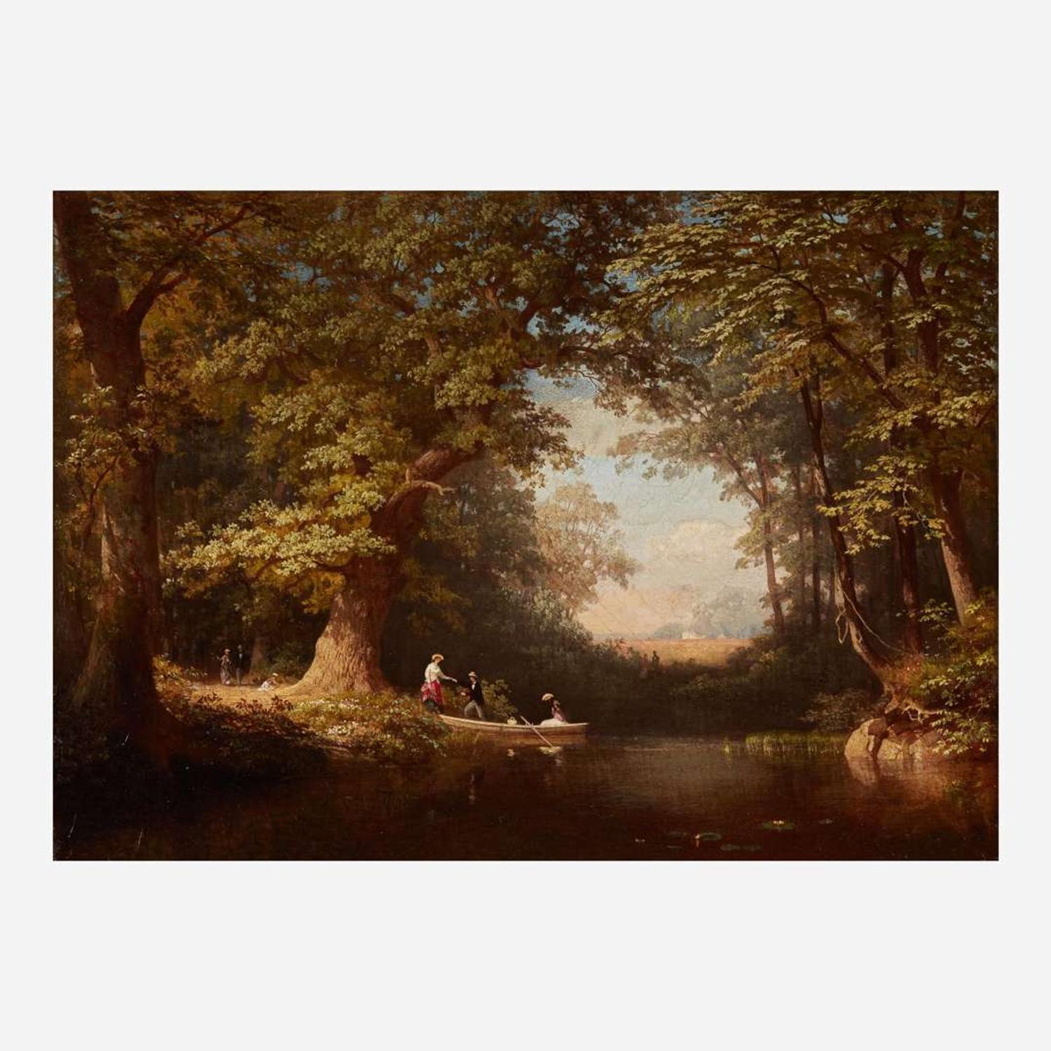 Attributed to Russell Smith (American, 1812-1896) Boating Party (Wissahickon)