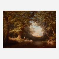 Attributed to Russell Smith (American, 1812-1896) Boating Party (Wissahickon)