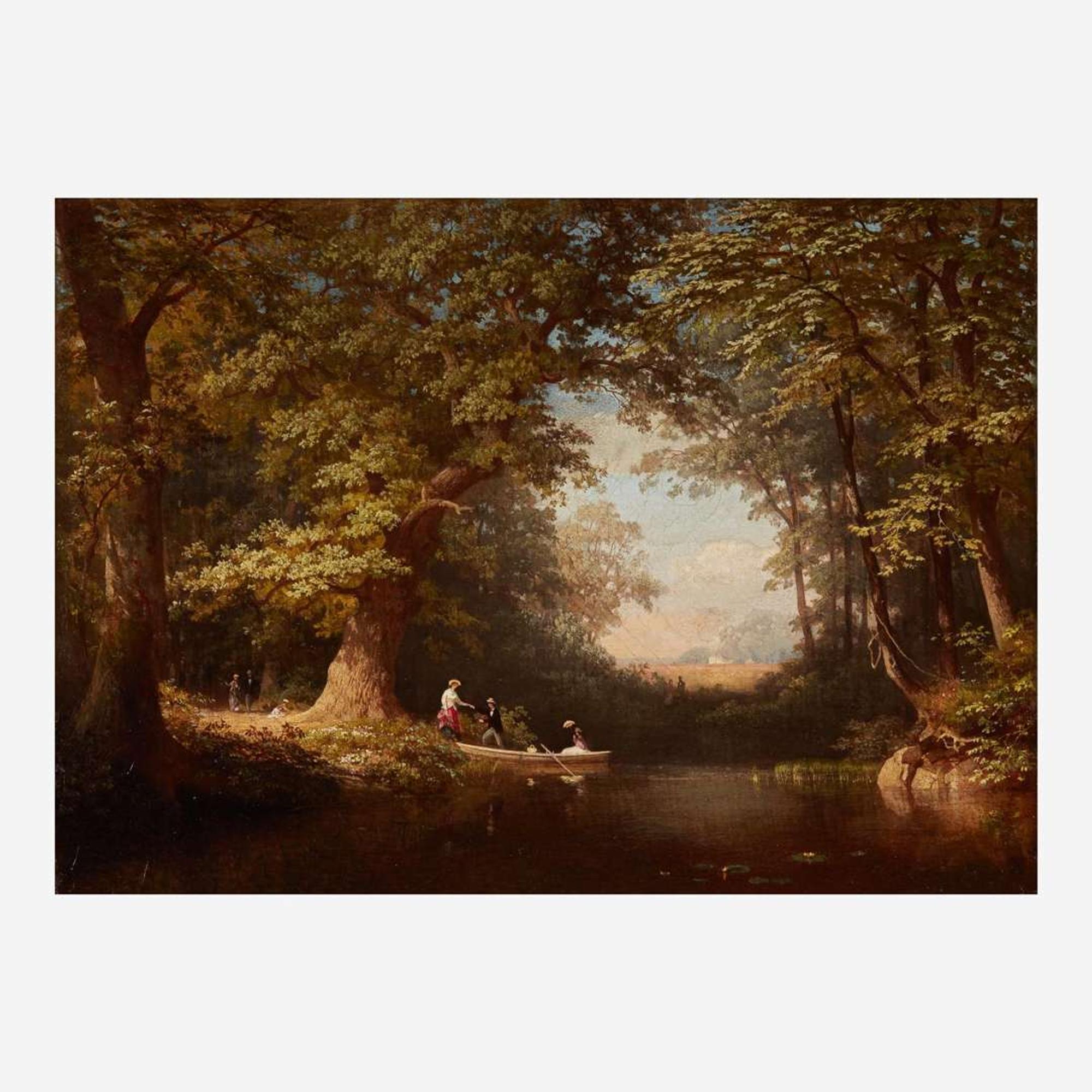 Attributed to Russell Smith (American, 1812-1896) Boating Party (Wissahickon)