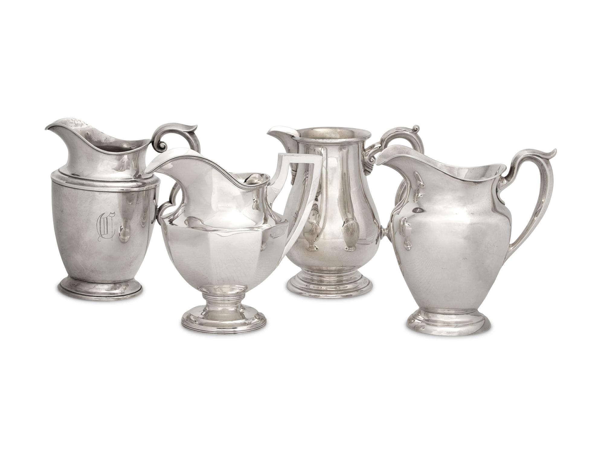 A Group of Four American Silver Water Pitchers