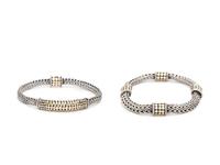 COLLECTION OF JOHN HARDY, STERLING SILVER AND YELLOW GOLD BRACELETS