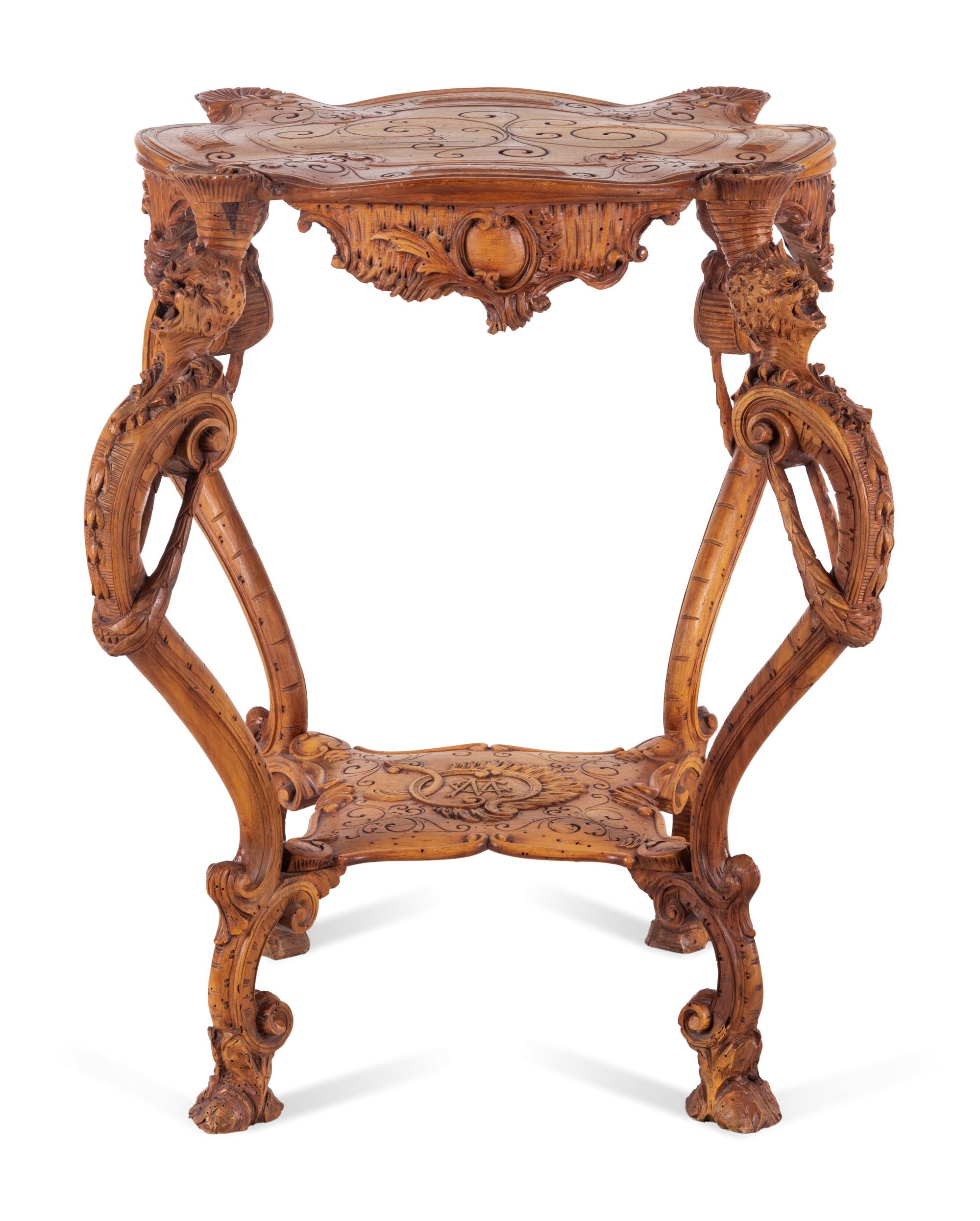 A Piedmontese Carved Walnut Table