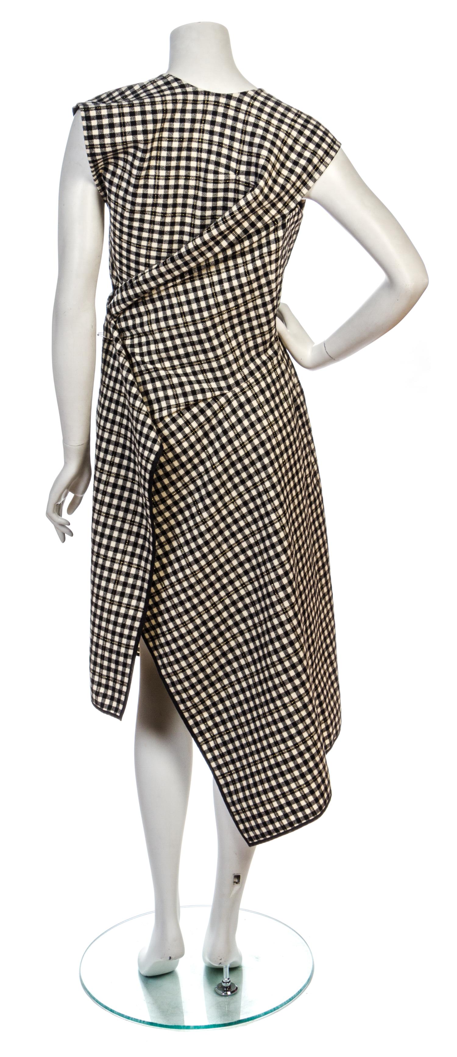 A Comme des Garcons Black and White Gingham Print Wool Dress, Size S.