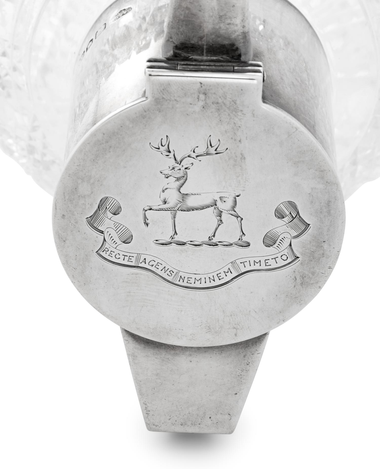 An Edwardian Silver-Mounted Cut-Glass Claret Jug