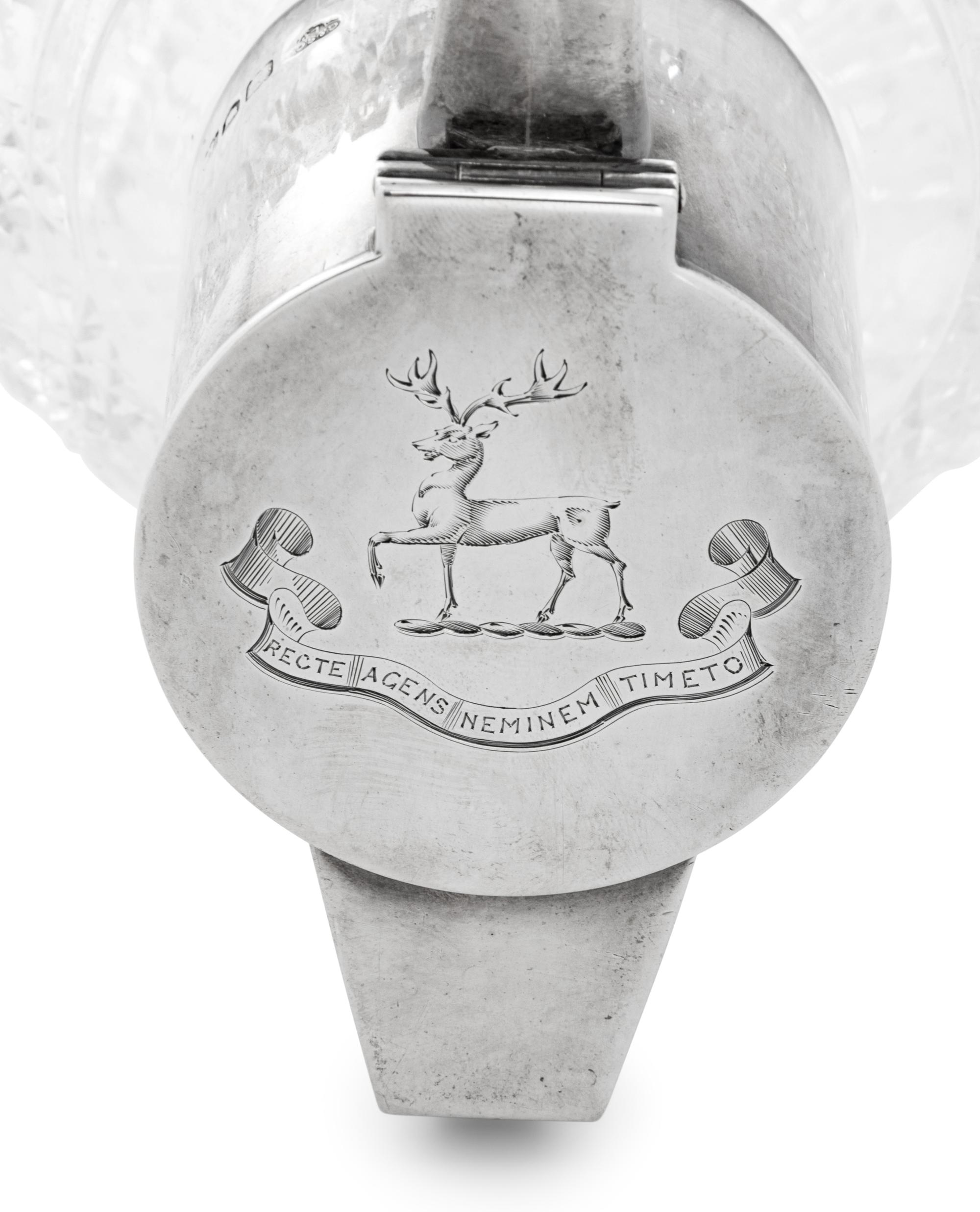 An Edwardian Silver-Mounted Cut-Glass Claret Jug