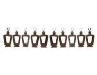 A Group of Ten Patinated Metal Lanterns