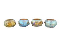 Four Tiffany Studios Favrile Glass Dimpled Salts — EARLY 20TH CENTURY