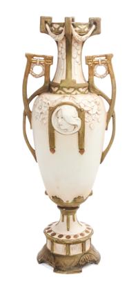 A Royal Dux Porcelain Vase Height 15 3/4 inches.