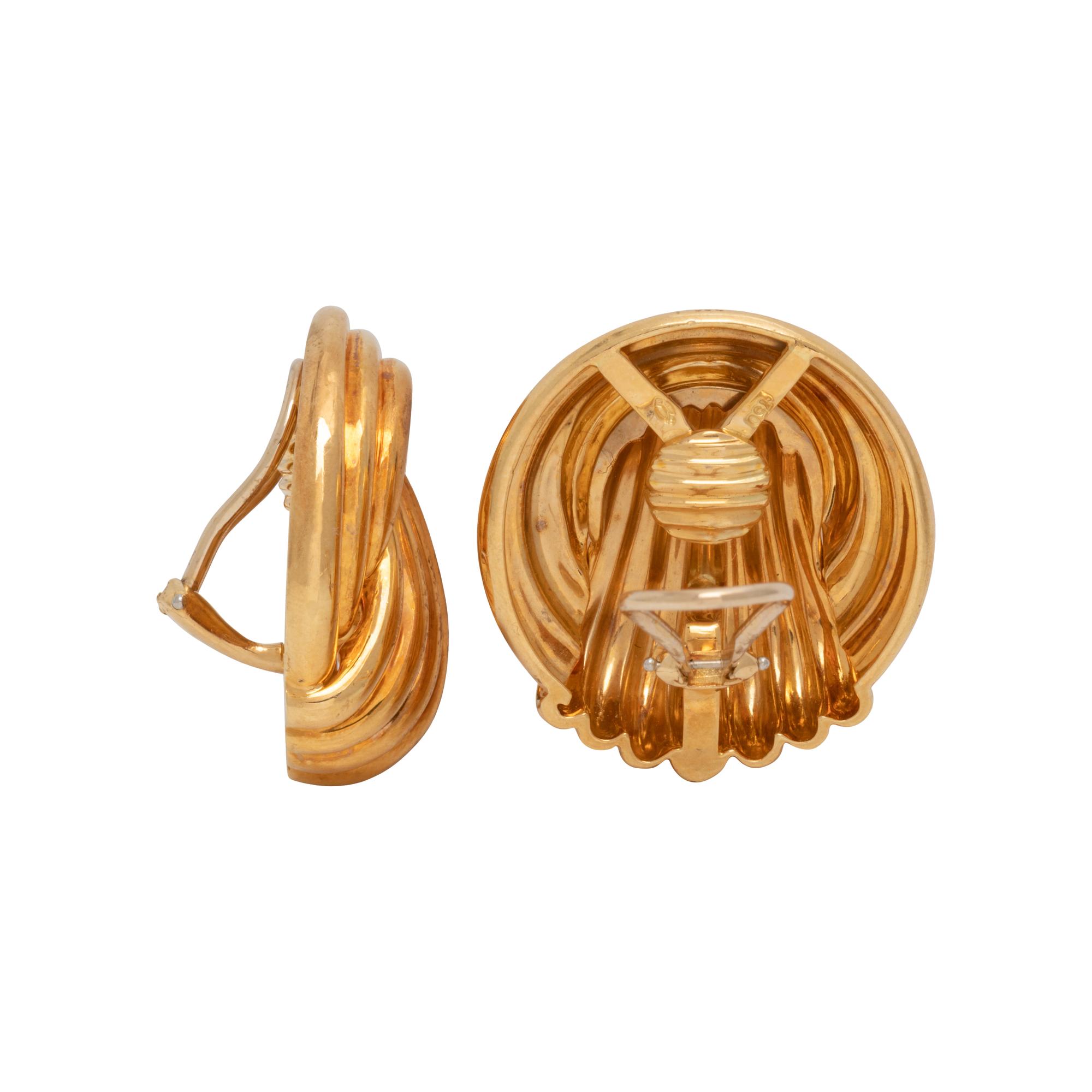YELLOW GOLD EARCLIPS