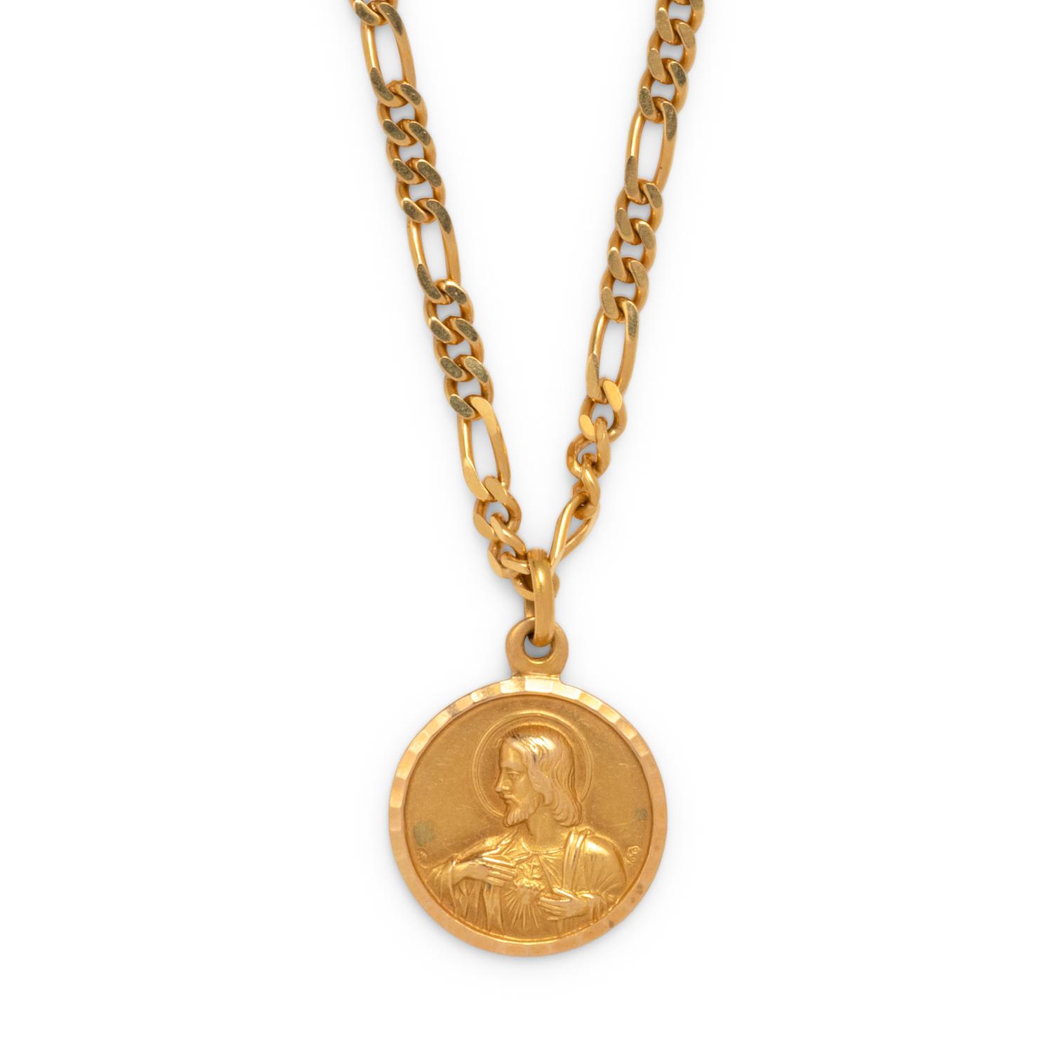 YELLOW GOLD RELIGIOUS PENDANT/NECKLACE