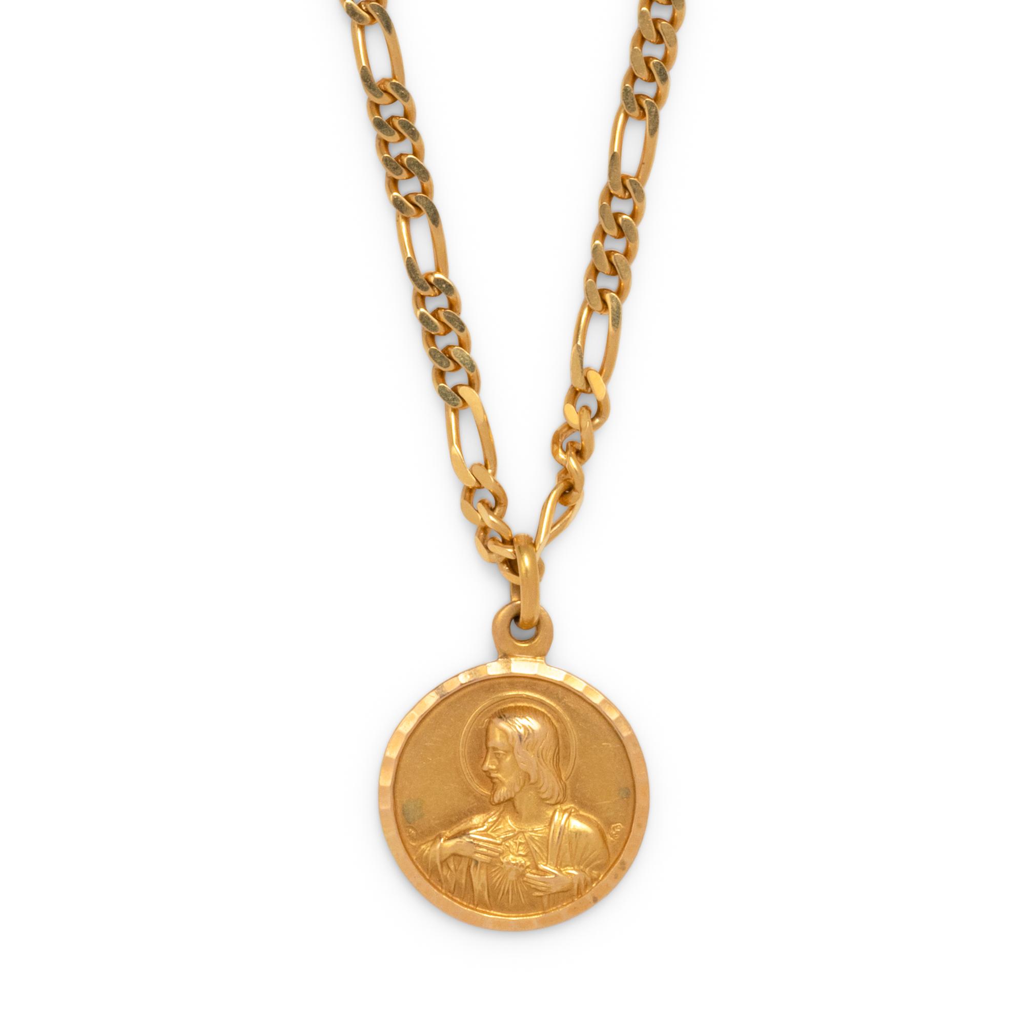 YELLOW GOLD RELIGIOUS PENDANT/NECKLACE