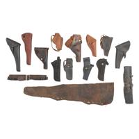 Lot of Vintage Western Style Leather Holsters with Franklin Mint Bowie