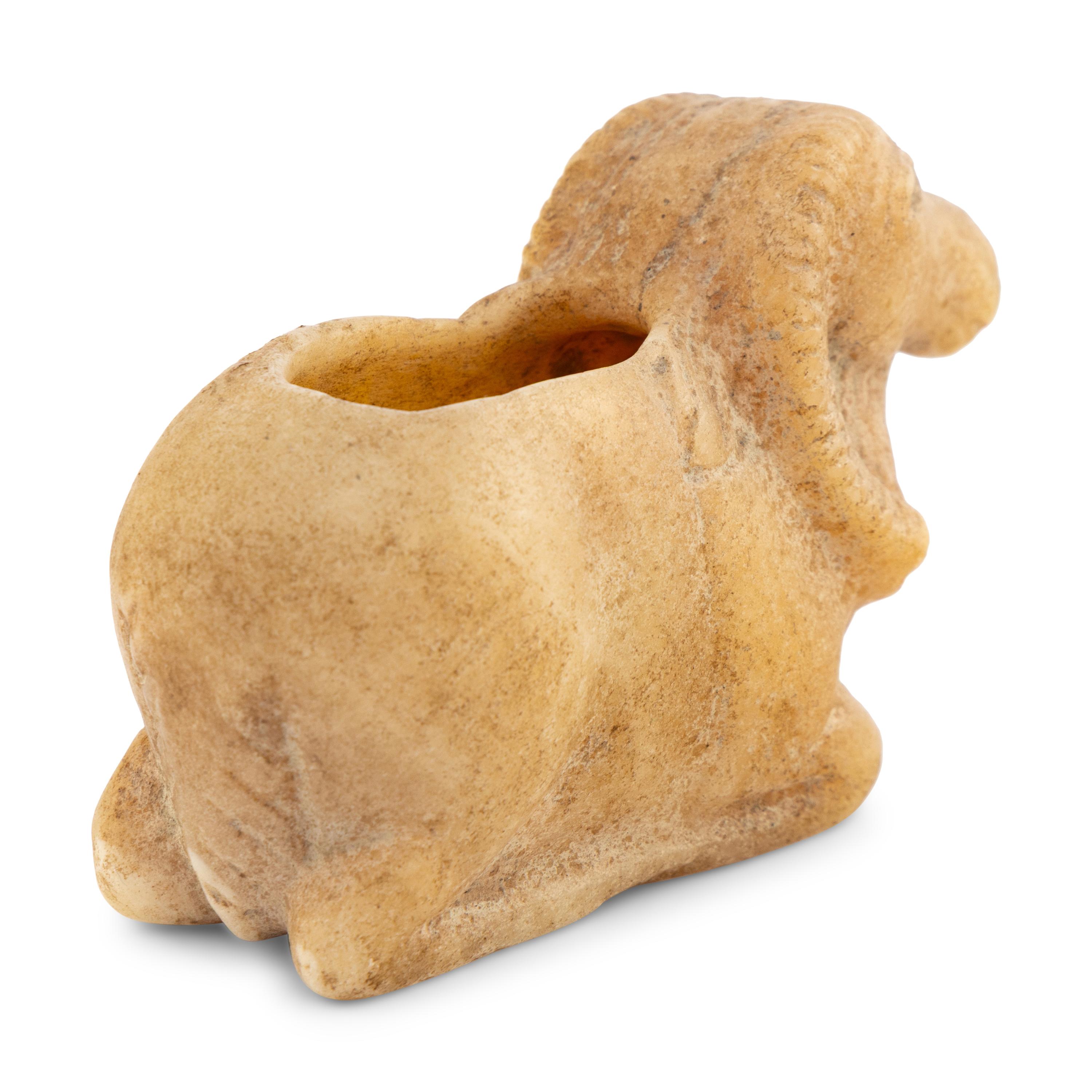 A Western Asiatic Style Alabaster Vessel in The Form of an Ibex