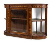 A Napoleon III Style Marquetry and Burl Walnut Console Cabinet