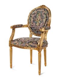 A Set of Four Louis XVI Style Giltwood Fauteuils