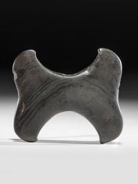 A Banded Slate Double Crescent Bannerstone