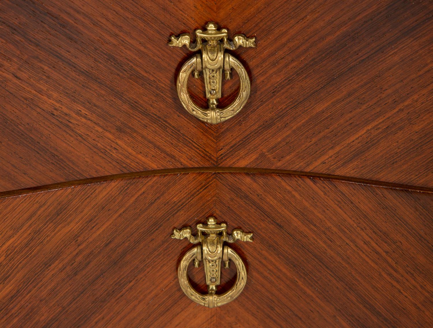 A Louis XV Style Gilt Bronze Mounted Parquetry Chiffonnier