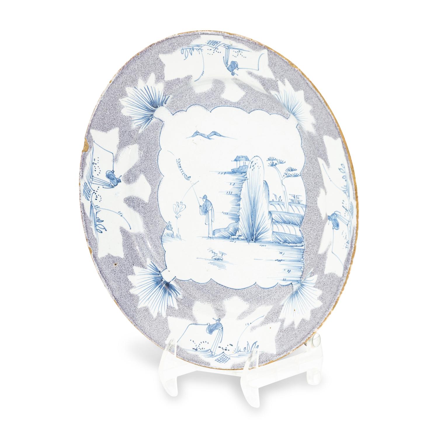 An English Delftware Wincanton Decorated Plate