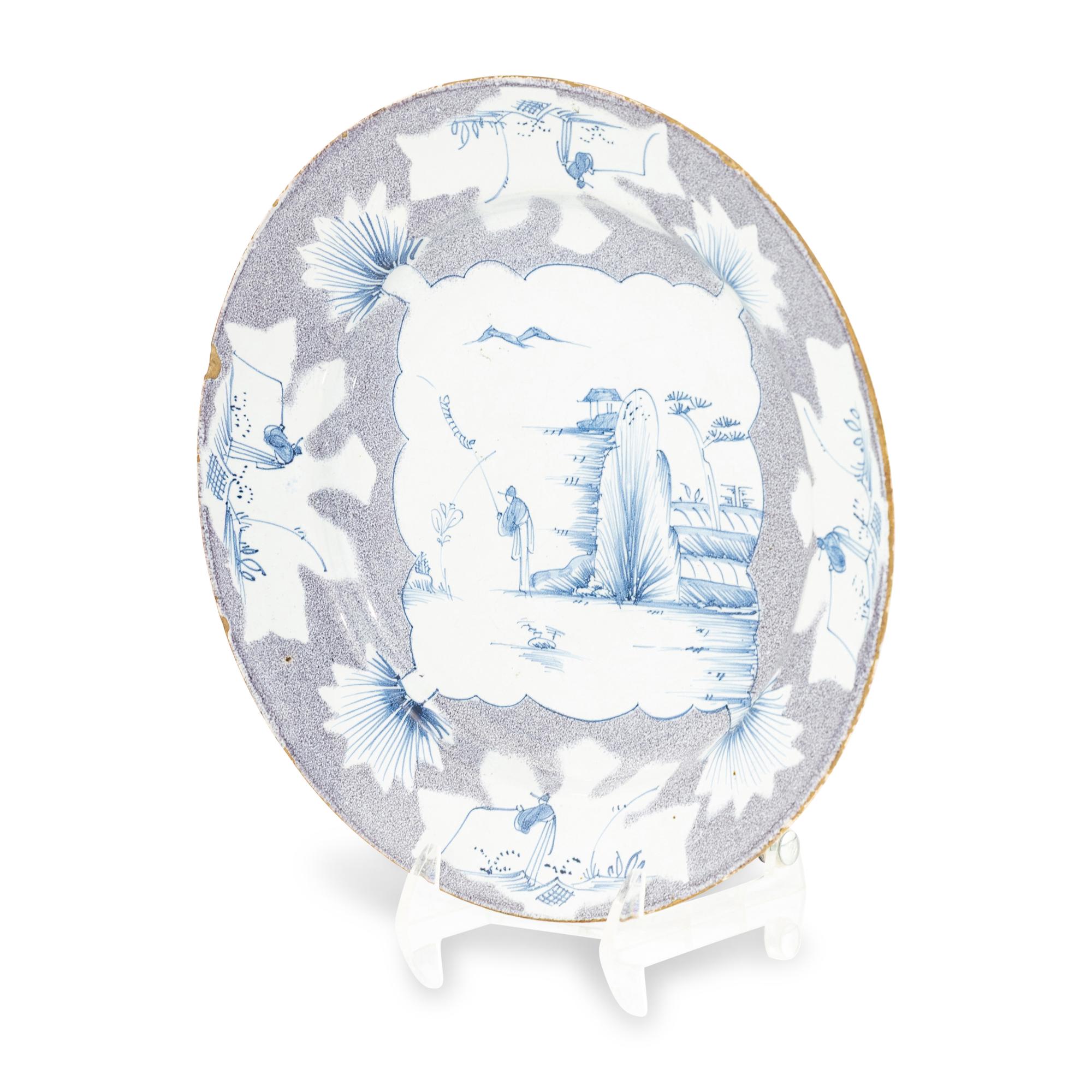 An English Delftware Wincanton Decorated Plate