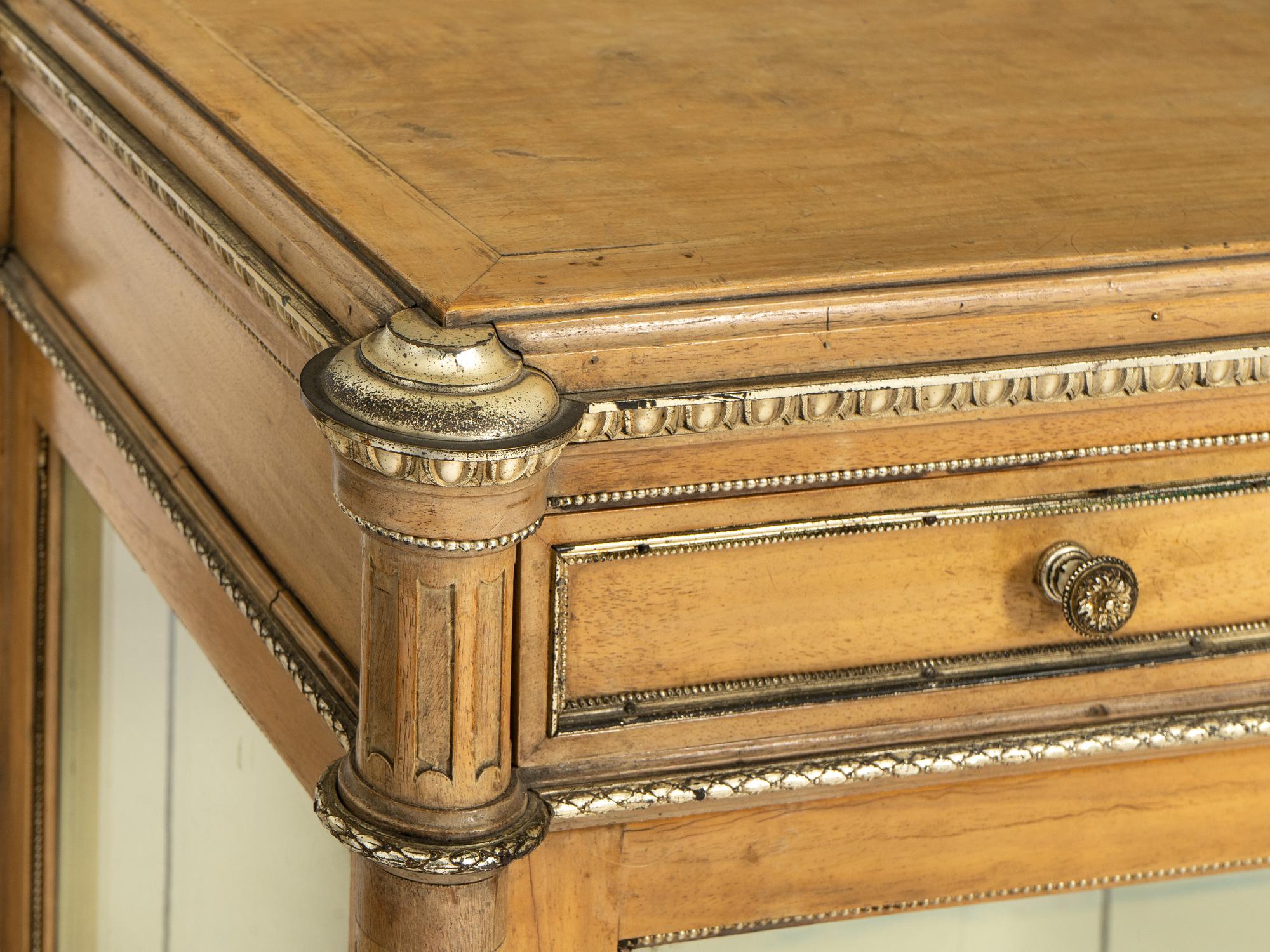 A Louis XVI Style Silvered-Metal-Mounted Vitrine Cabinet