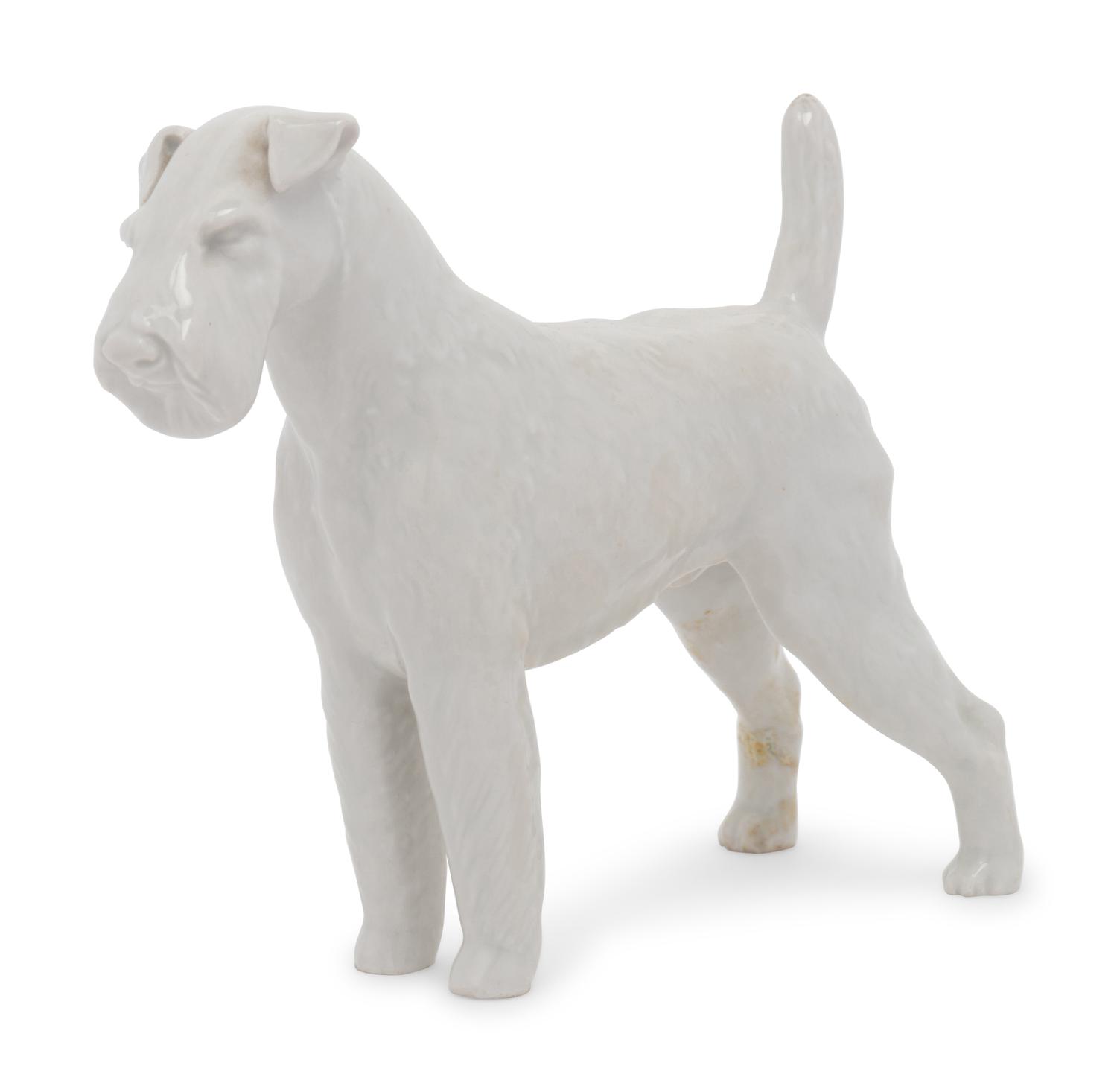A Meissen Blanc-de-Chine Terrier