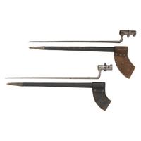 Lot of Two U.S. Civil War Socket Bayonets & Scabbards: Model 1835 and Model 1855