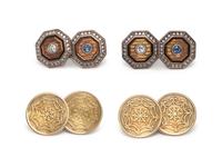 TWO PAIRS OF GOLD CUFFLINKS