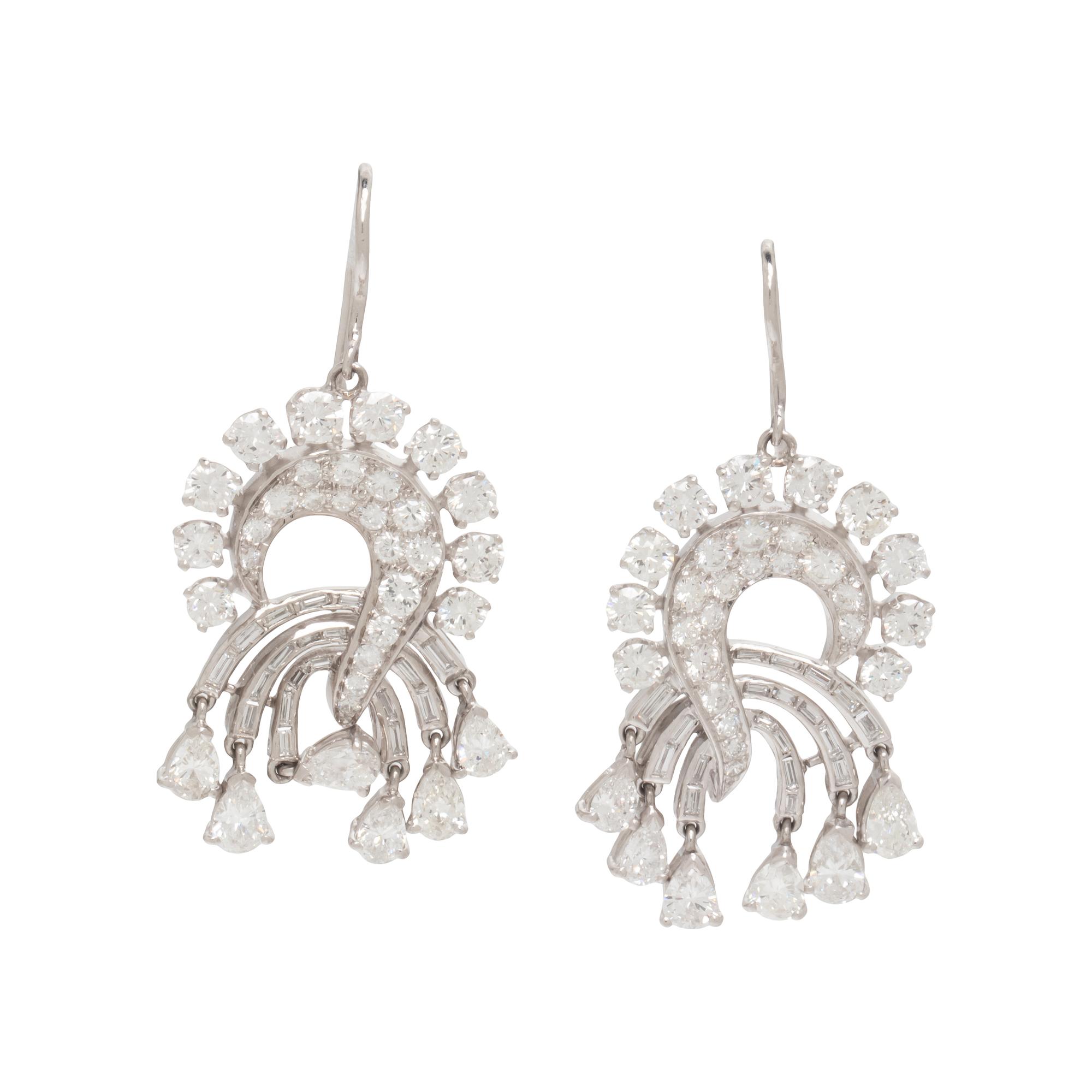 PLATINUM AND DIAMOND EARRINGS