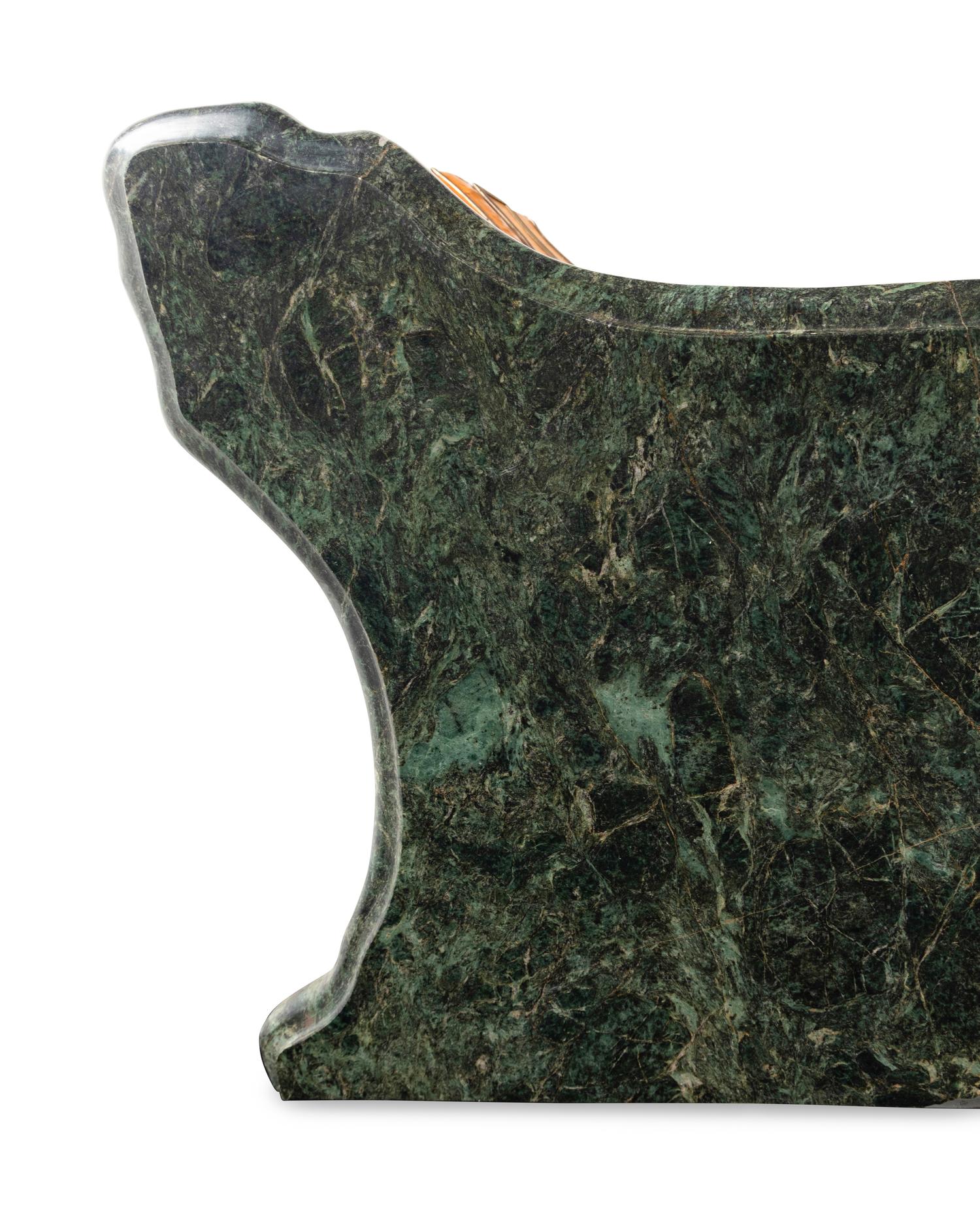 A Pair of Régence Style Gilt Bronze Mounted Tulipwood Marble-Top Commodes