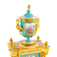 A French Ormolu and Sèvres Style Porcelain Mantel Clock