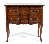 A French Provincial Style Carved Fruitwood Petit Commode Height 32 x width 33 1/2 x depth 17 3/4 inches. — LATE 19TH CENTURY
