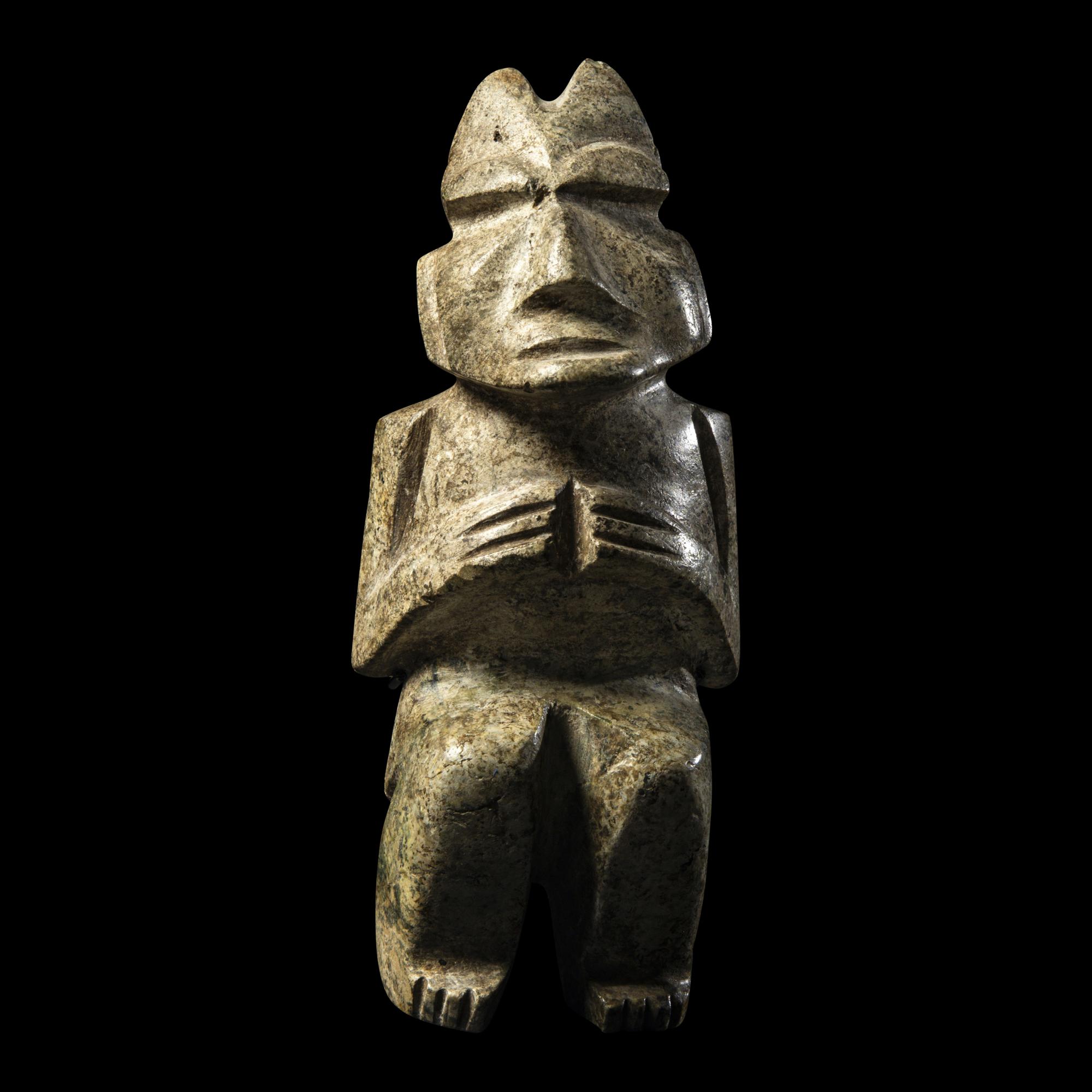 A Mezcala Greenstone Seated Figure