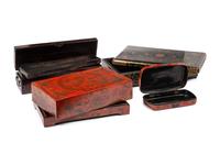 Four Chinese Polychrome Lacquered Boxes