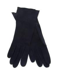 A Pair of Hermes Navy Suede Gloves. Size 6 1/2.
