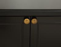 A Pair of Custom Neoclassical Style Black-Painted Bookcases