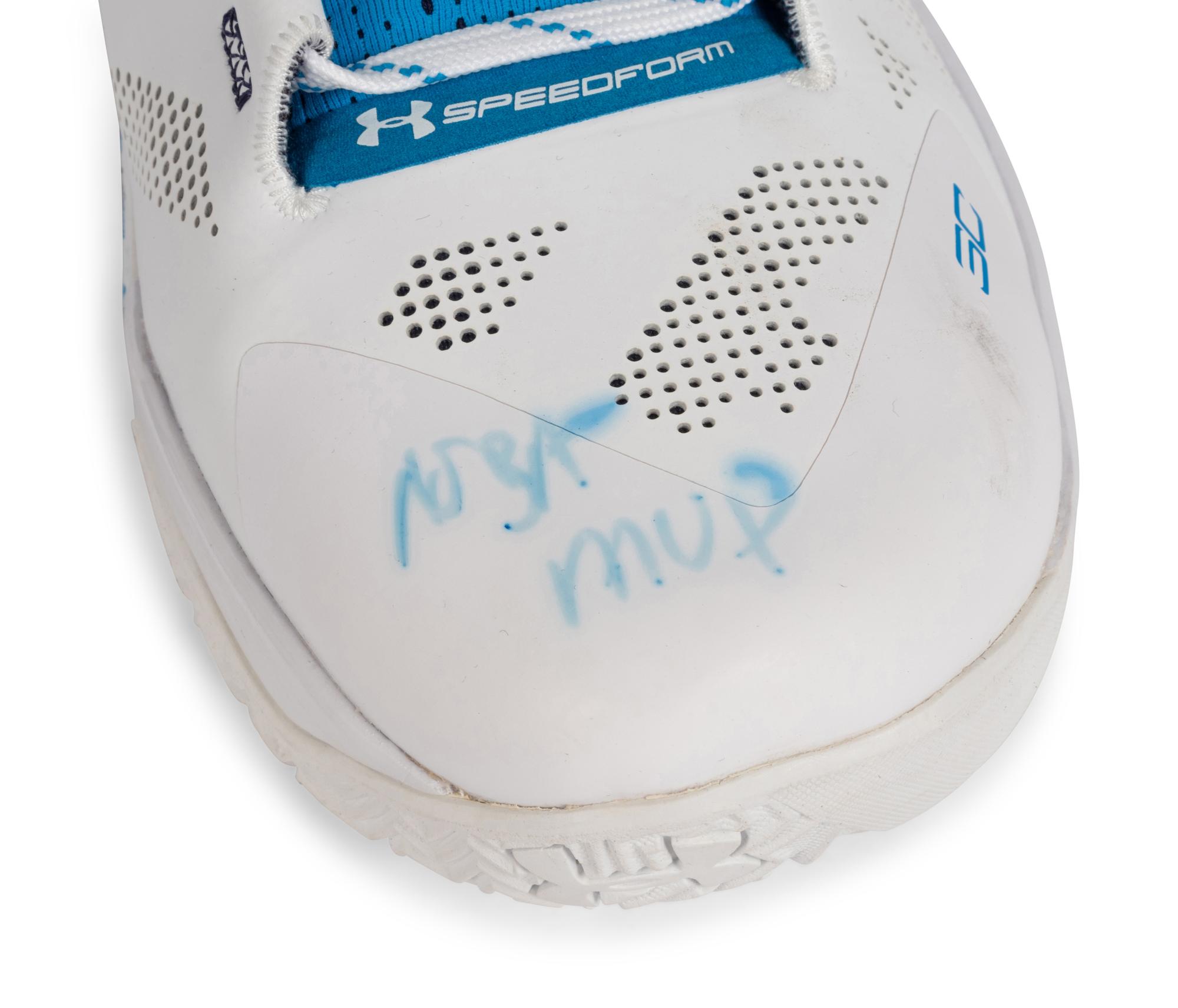 A Pair of Stephen Curry Signed Autograph Under Armour Basketball Shoes (Fanatics Authentic)