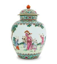 A Famille Rose Porcelain Covered Jar