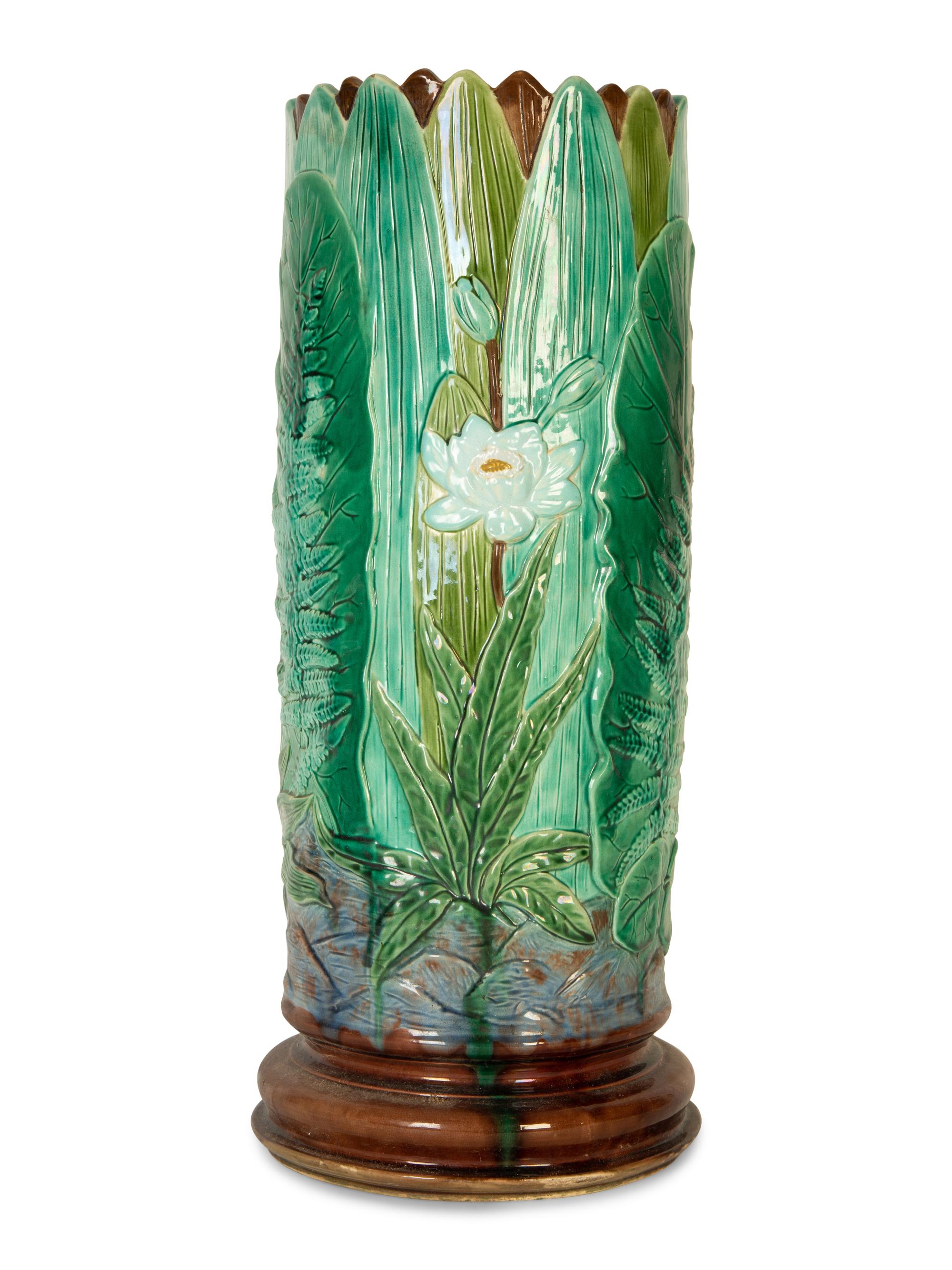An English Majolica Umbrella Stand — 19th Century