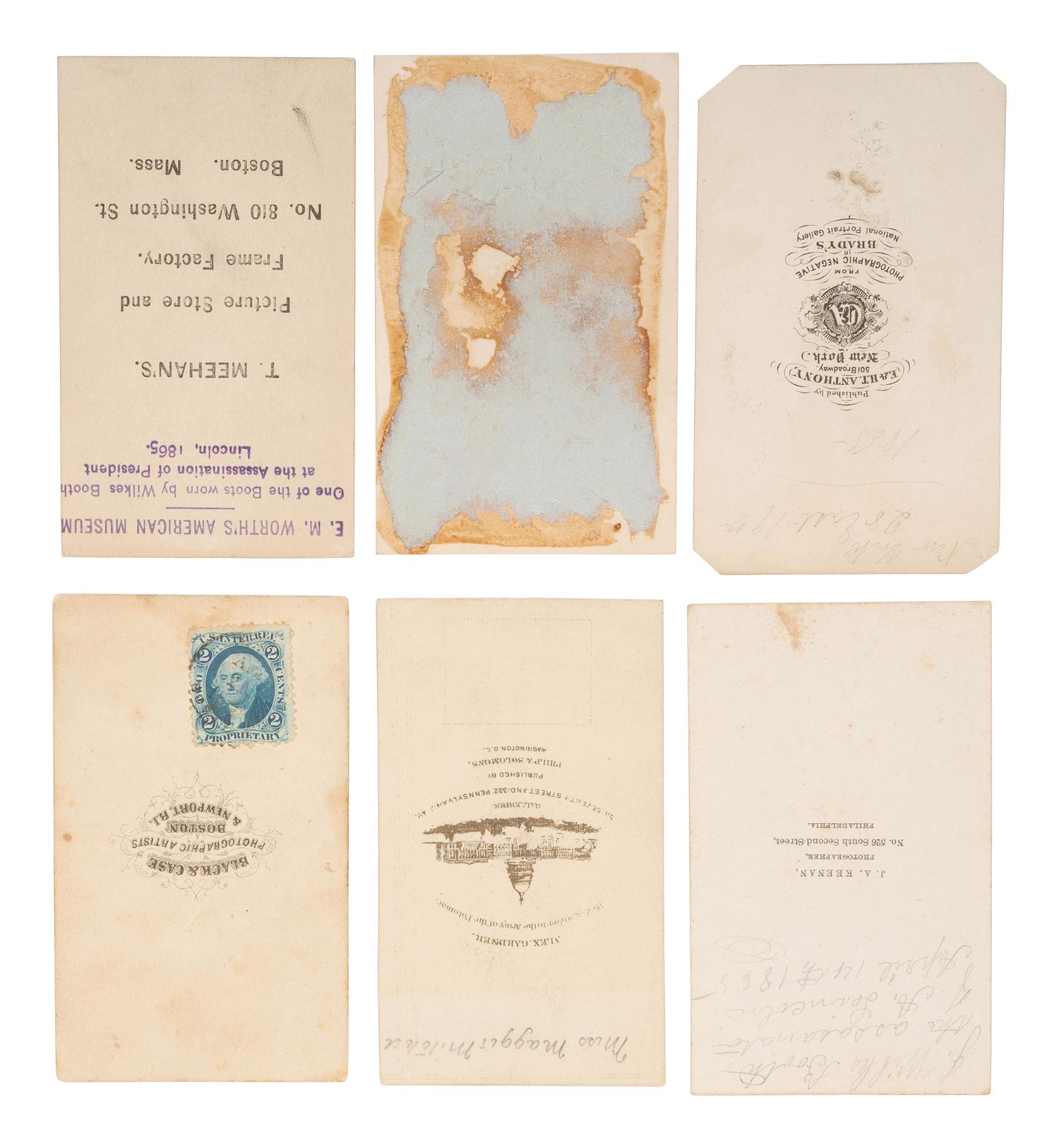 [LINCOLN ASSASSINATION]. A group of 14 CDVs of John Wilkes Booth, his family, love interests, and associates.