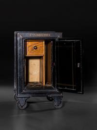 A Paint Decorated Cast Iron Safe, Marked G. Steinbrenner