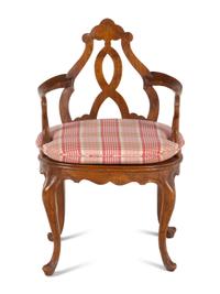 An English Caned Walnut Armchair