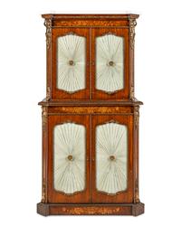 A French Gilt Bronze Mounted Rosewood, Walnut and Marquetry Cabinet