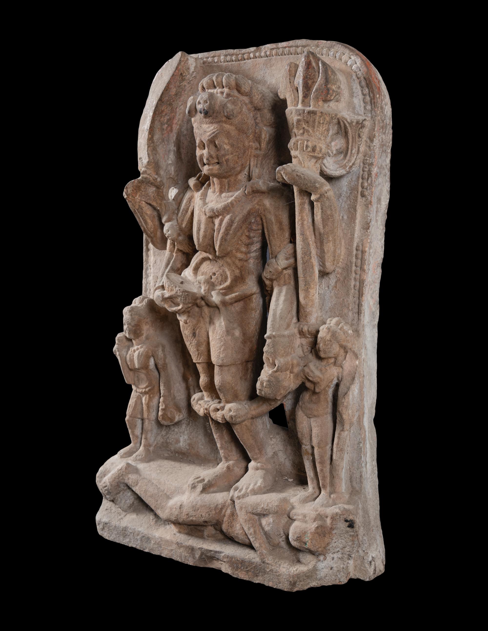An Indian Stone Carving of Deities