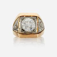 A diamond, gold, and platinum ring