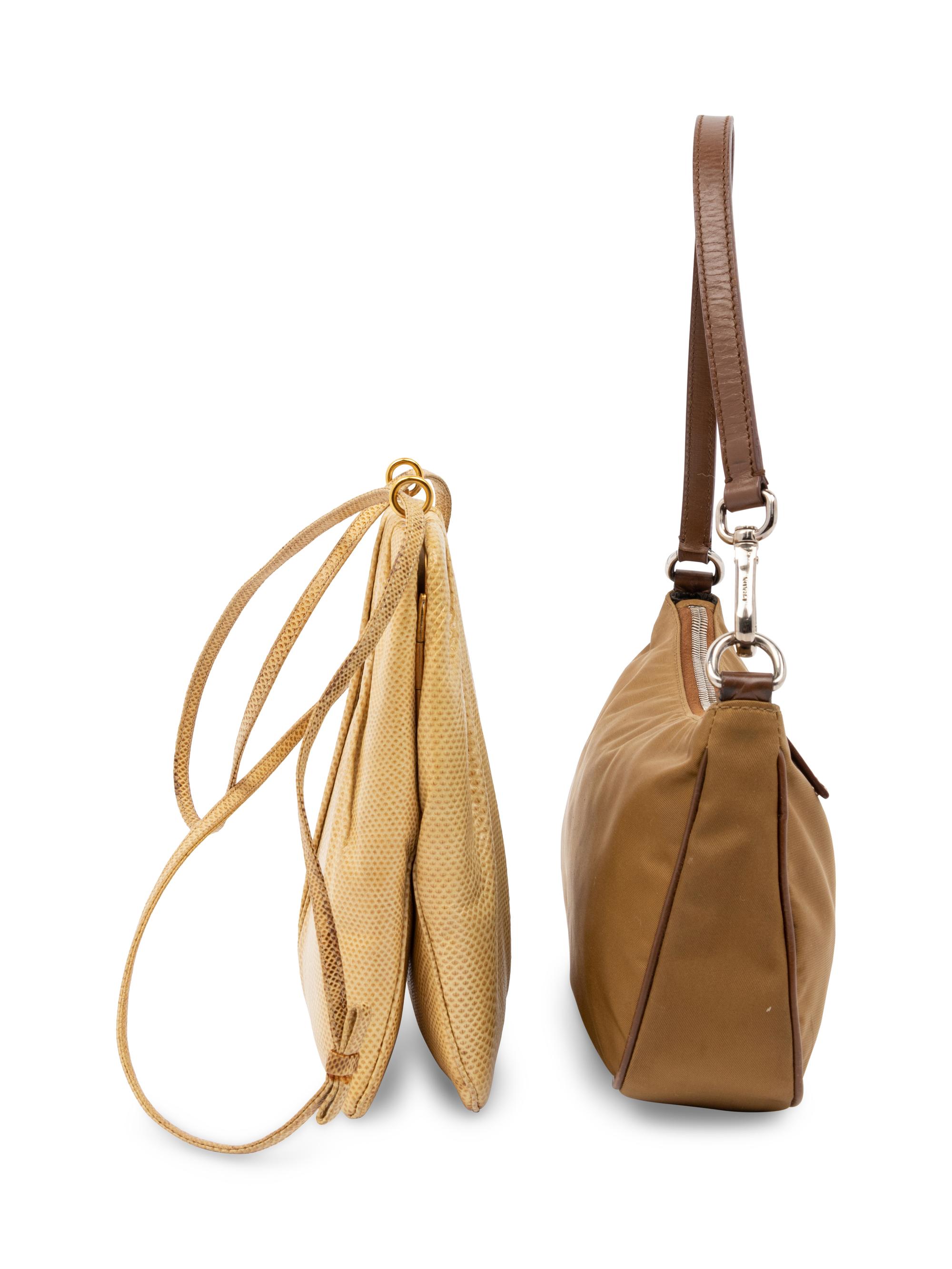 Prada Pochette and Judith Leiber Snakeskin Bag